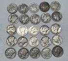 Lot # 1615 - 2.50 Face Value Mercury Dimes - 90% Silver - Unknown Grade