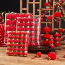 Chinese Ethnic Style Red Lantern Hanging Decor for Party and Festival Use