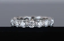 $33500 Harry Winston Platinum 4.40ct Round Diamond Bar Set Eternity Wedding Band