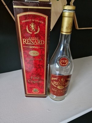 Andre Renard Vsop Fine Cognac Empty Bottle & Box Mancave Collector Rare Unique