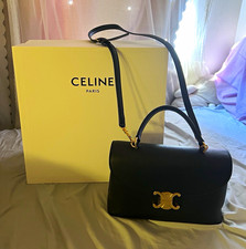 CELINE Black Medium Nino Shoulder Bag Top Han...