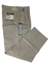 Haggar NEW Sand Tan Premium No Iron Stretch Expand Waist Mens 34x32 Khaki Pants