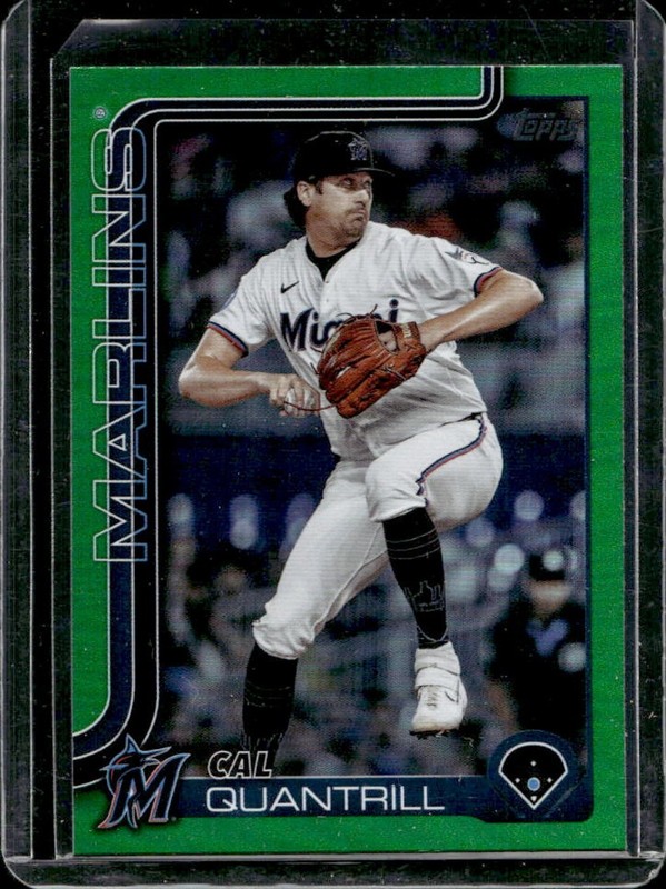 2025 Topps Update Cal Quantrill Green Rainbow Foil #/99 Marlins
