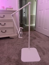 Adjustable Tablet Holder Universal White Metal/Aluminum Plastic Stand