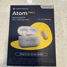 Audien ATOM PRO 2 Wireless Rechargeable OTC Hearing Aid Genuine Sealed