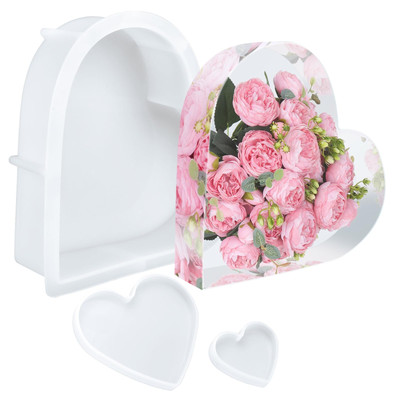 Large Heart Resin Molds, Heart Shaped Silicone Molds for Epoxy Resin, Large R...