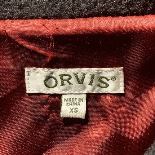 Orvis Flanell Weste Damen XS rot schwarz Vintage Western Knopf Azteken Lagenlook - Bild 2 von 8