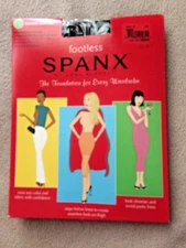 Spanx  sz F  Black Footless Medium Control Shaping Pantyhose Style 033  NWT