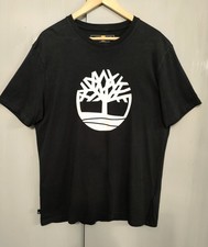 Timberland Mens Black T Shirt Size L -Kennebec River Tree Graphic Logo **NEW**