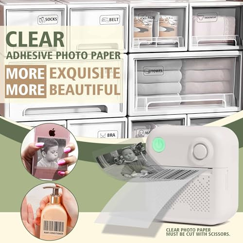 Portable Thermal Label Maker with 6 Waterproof Tapes for Home & Office