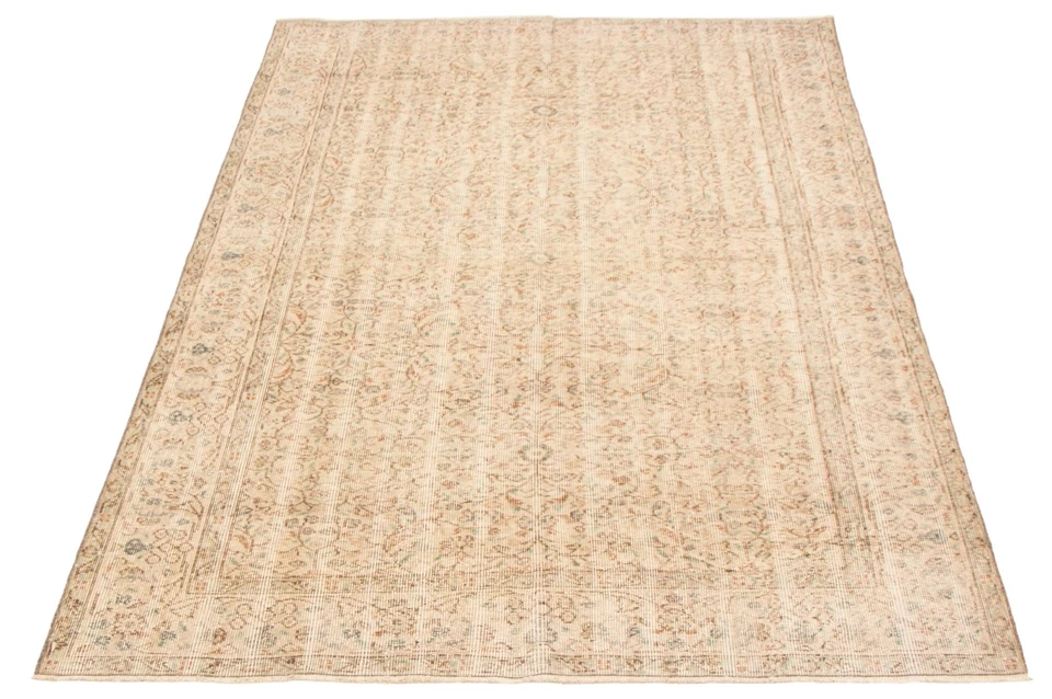 Alfombra tradicional de lana oriental anudada a mano vintage de 5'5" x 8'10" Foto 3 de 4