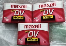 3 Brand New MAXELL MINI DV 60 MINUTE DVM-60 SE Digital Camcorder Tape - SEALED