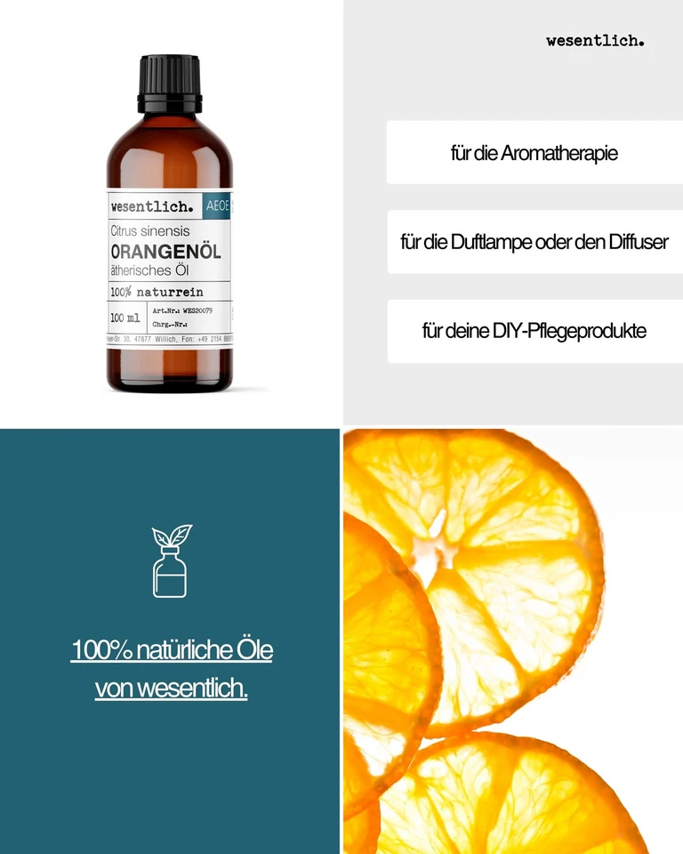 Orangenöl 100ml - ätherisches Öl von wesentlich. - 100% naturrein (Glasflasche) - Bild 2 von 4