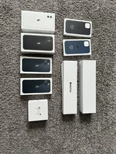 Lot of empty APPLE iPhone, AirPods Pro, And Watch Boxes