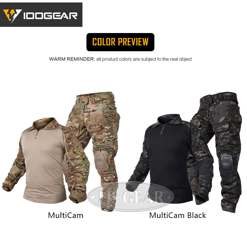 Pantalon Tactique IDOGEAR G3 Avec Genouillères Intégrées - Pour Airsoft, Paintball, Randonnée - Homme