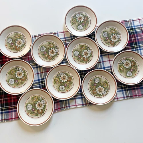 Set of 10 Vintage Temper-Ware by Lenox Magic Garden Salad / Dessert Plates