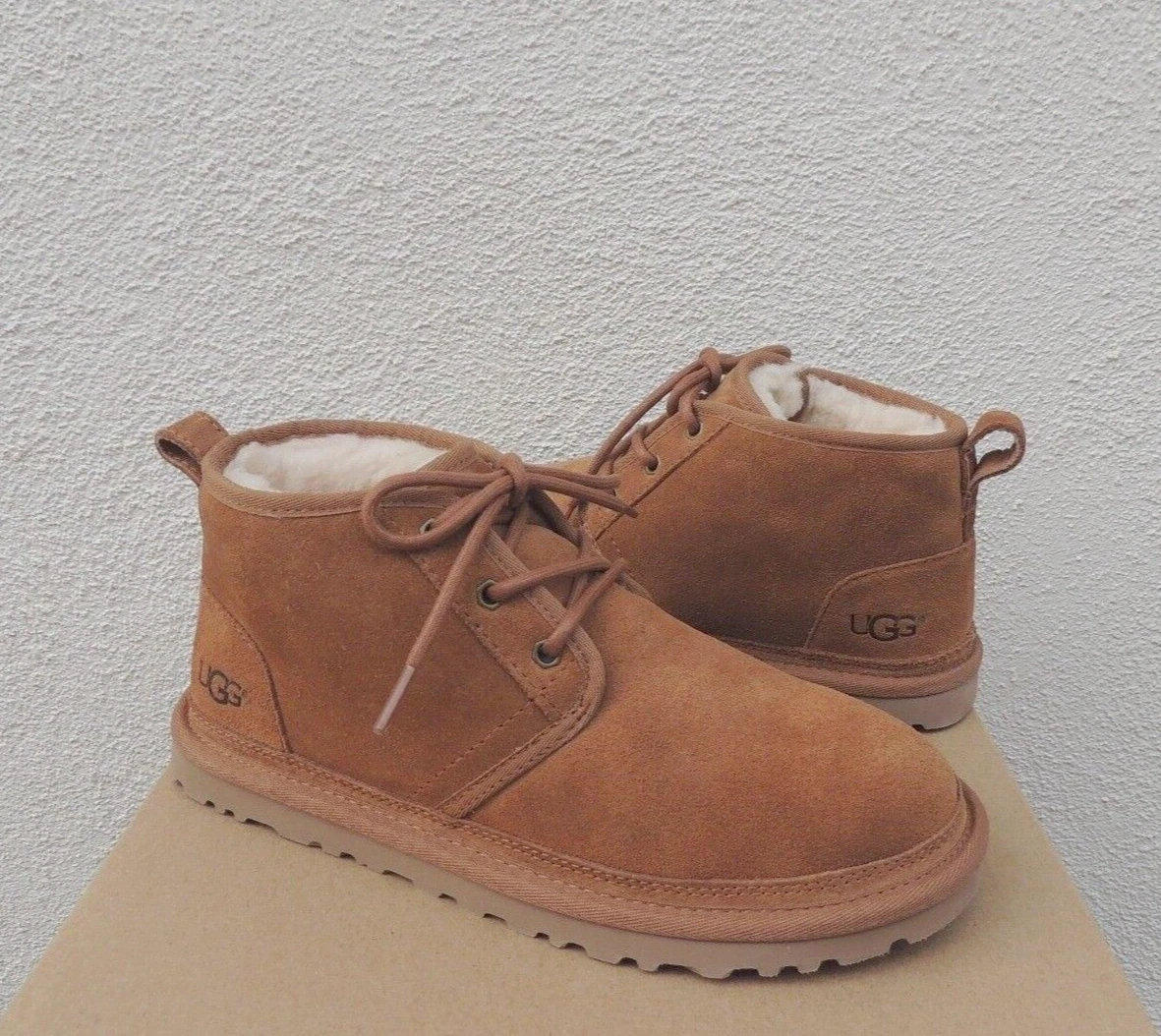 STIVALETTI UGG NEUMEL CASTAGNO SCAMOSCIATO LANA DI PECORA DONNA US 10 EUR 41 ~NUOVI CON SCATOLA