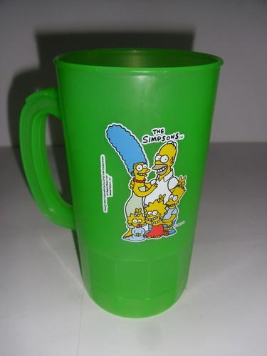 Taza de plástico verde THE SIMPSONS 1990 Super Litro BETRAS EE. UU. De colección - Imagen 2 de 10
