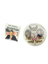 Bill Clinton Al Gore 1992 92 Campaign Button Pin President Democrat Election