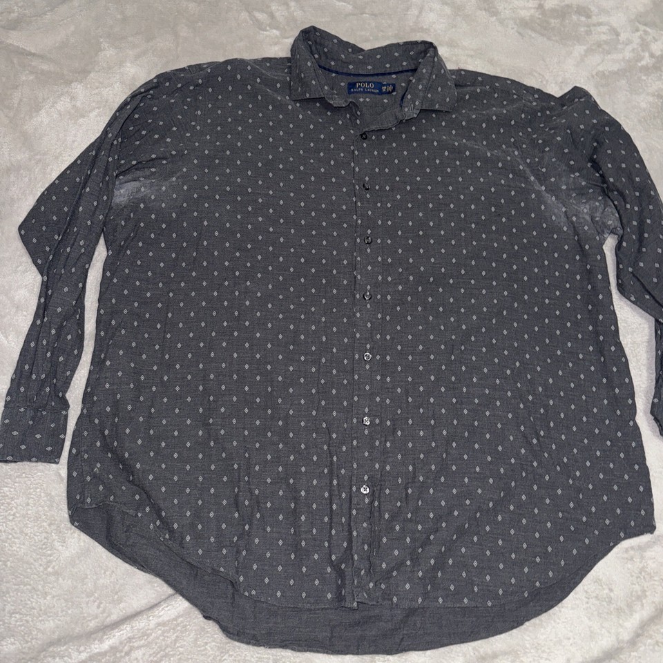 Polo Ralph Lauren Mens Shirt 2XB Big 2X Big & Tall Button Down Brown