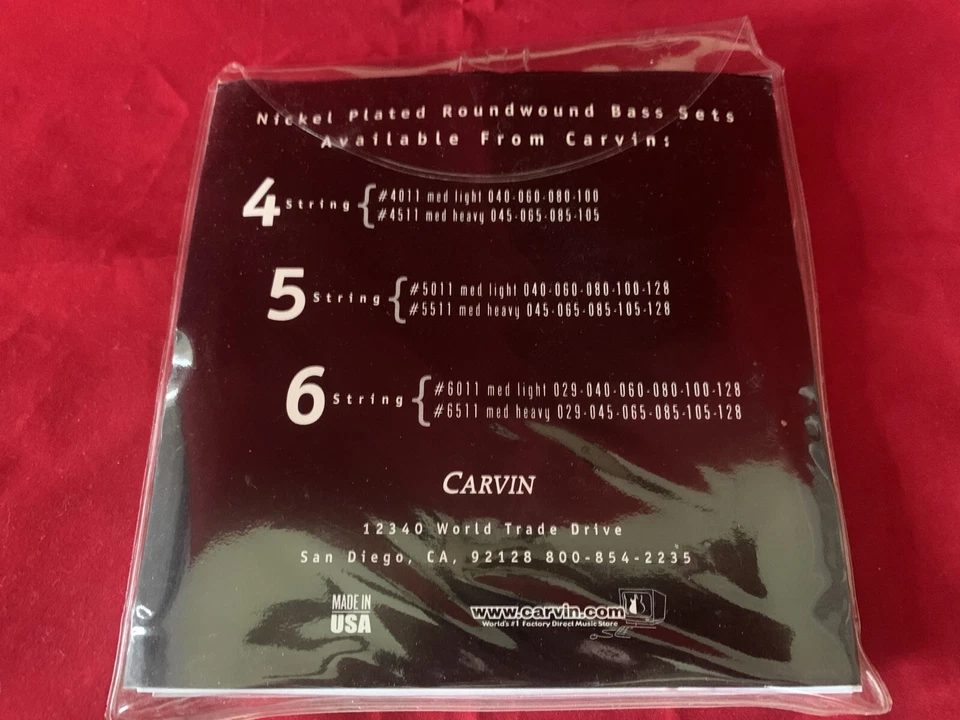 CARVIN Bass Strings #40STS Four String Bass Set 34" 35" Med-Light Gauge (17H) - Изображение 2 из 4