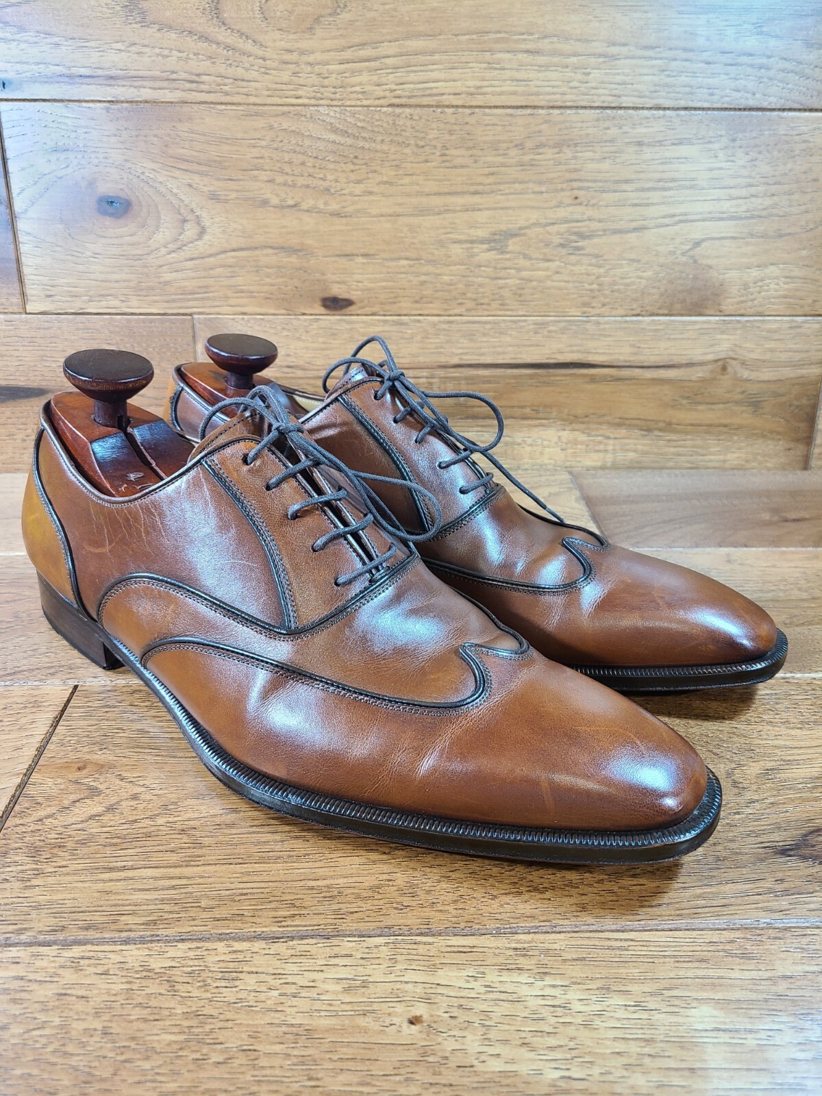 Magnanni Brown Leather Wingtip Oxford 