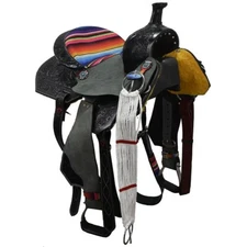 New! 15" Silver Royal by Tough One Serape Barrel Racing Saddle Code: SR7775-2-15
