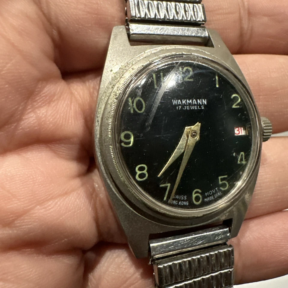 RELOJ MECÁNICO VINTAGE RUN WAKMANN 17 JOYAS 1951 SUIZO HOMBRE/MUJER RARO Foto 2 de 4