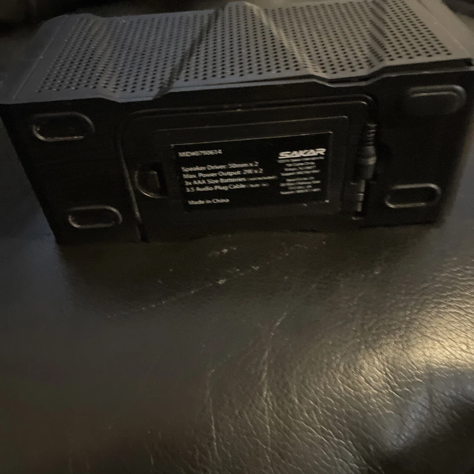 Altavoz de música genuino Sakar (0790614) negro rectangular conector de 3,5 mm solamente Foto 3 de 4