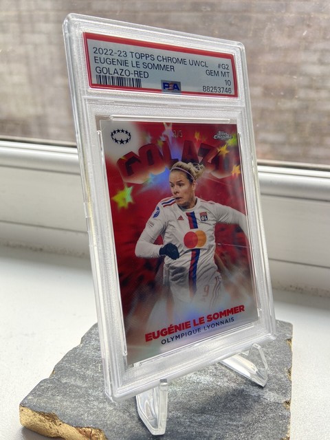 Eugenie Le Sommer Topps Chrome Womans UCL 2022/23 Red Golazo /5 Lyon PSA 10