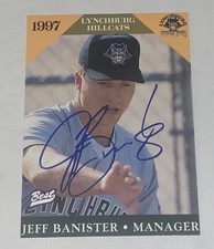 Jeff Banister SIGNED 1997 Lynchburg Hillcats Team Card Pittsburgh Pirates Auto