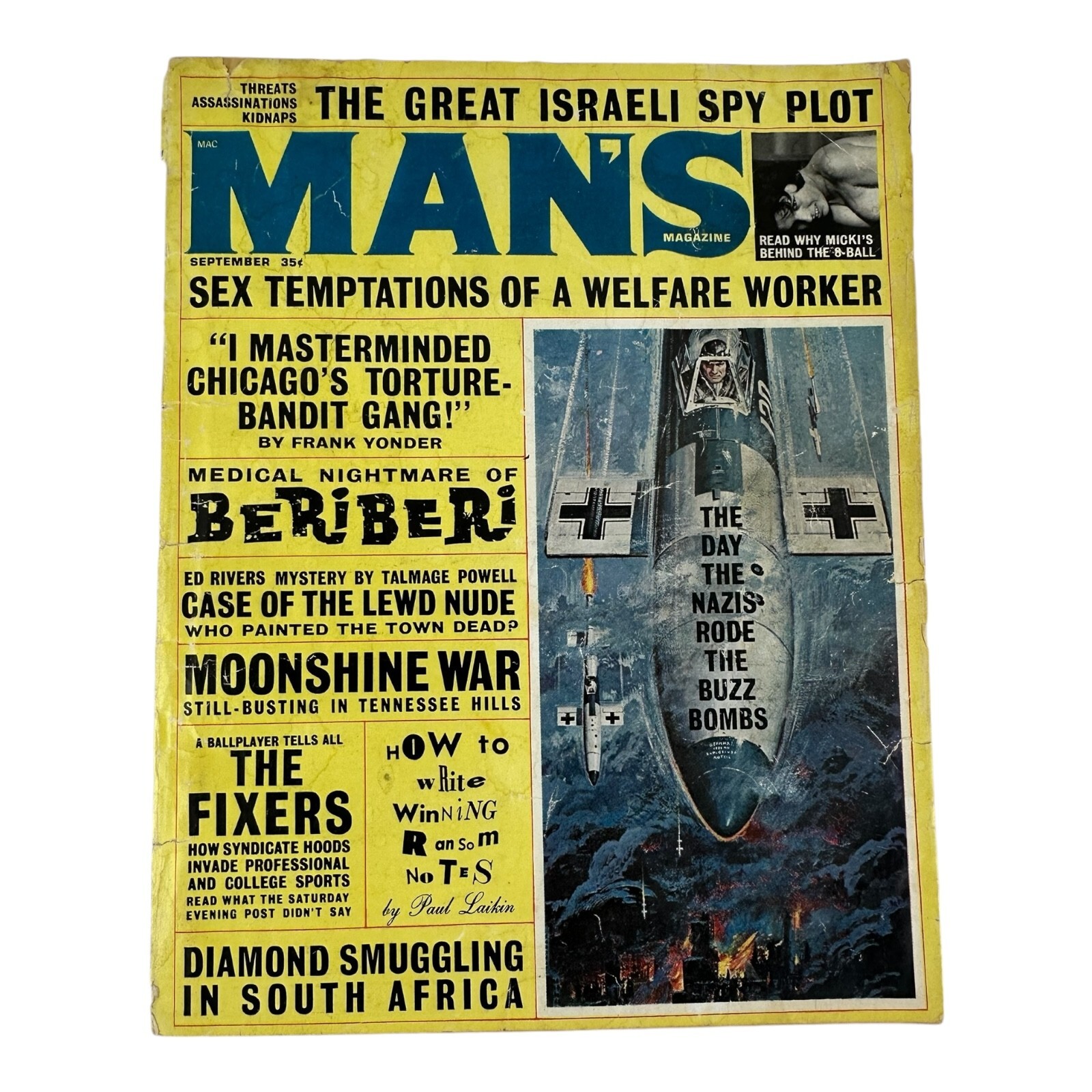 MAN'S Magazine September 1963 Sleazy Sexy Pulp Fiction GGA Men's Interest *RARE*