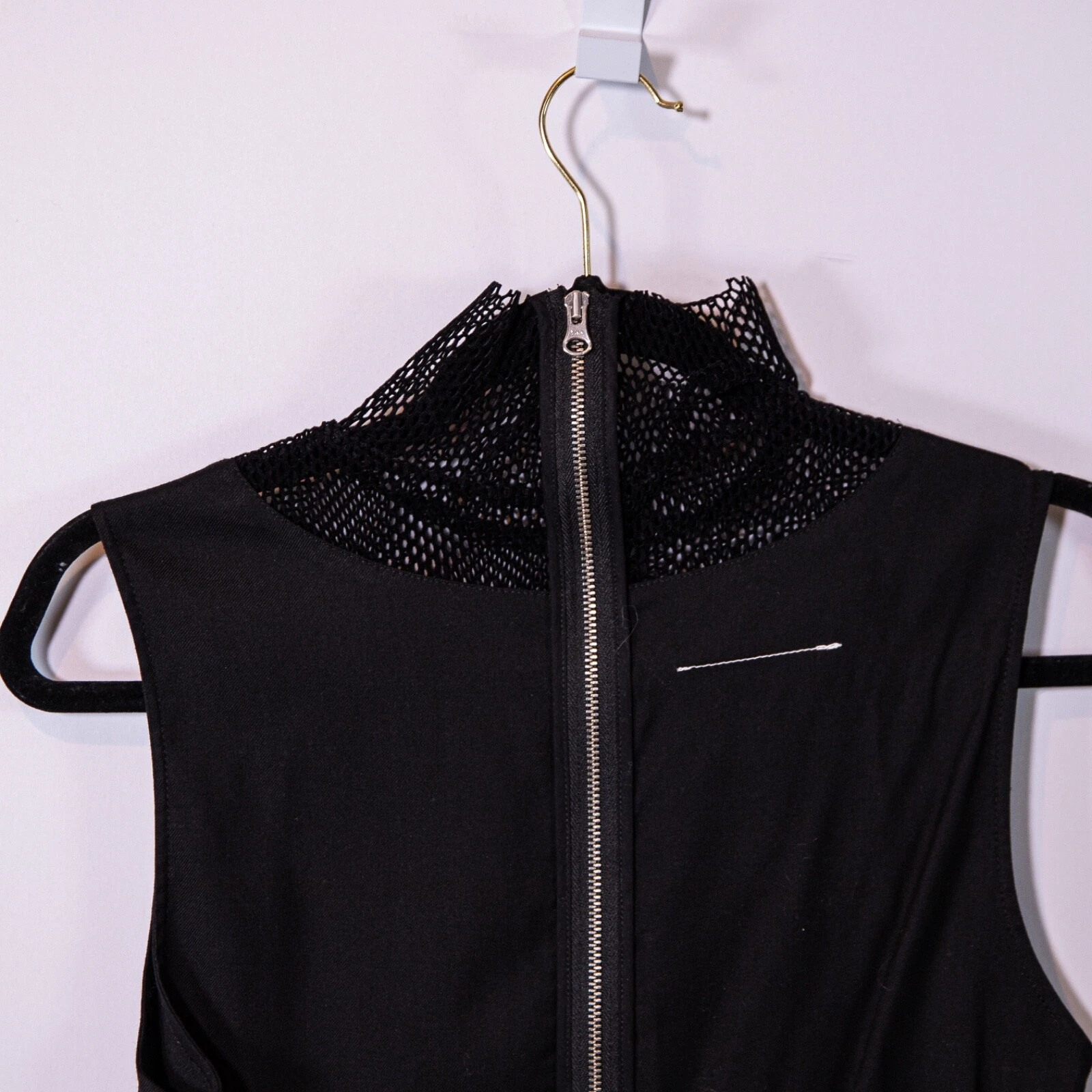 Maison Margiela maglia uncinetto scollo a V finto pullover mini abito tubino S