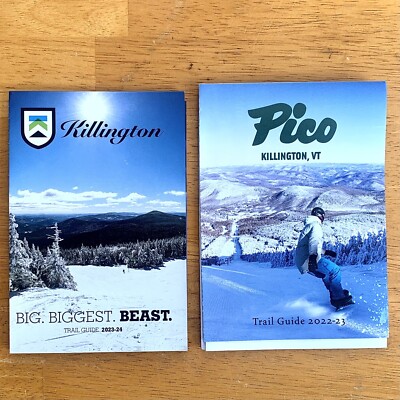 2022-23 PICO MOUNTAIN 2023-24 KILLINGTON Vermont Ski Trail Map Set of 2 Lot