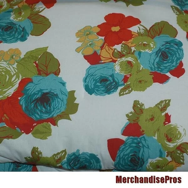 4件装CYNTHIA ROWLEY女王花卉舒适套装带装饰枕头88英寸x92全新! — 第 2/2 张图片