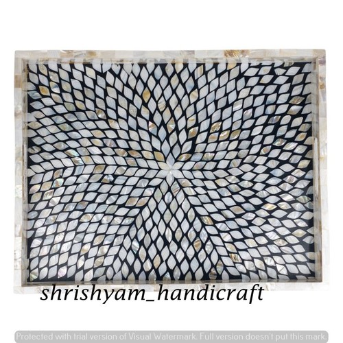 Floral Elegance: Bone Inlay Wooden Kitchen Serving Trays for Coffee Enthusiasts - Picture 24 of 27