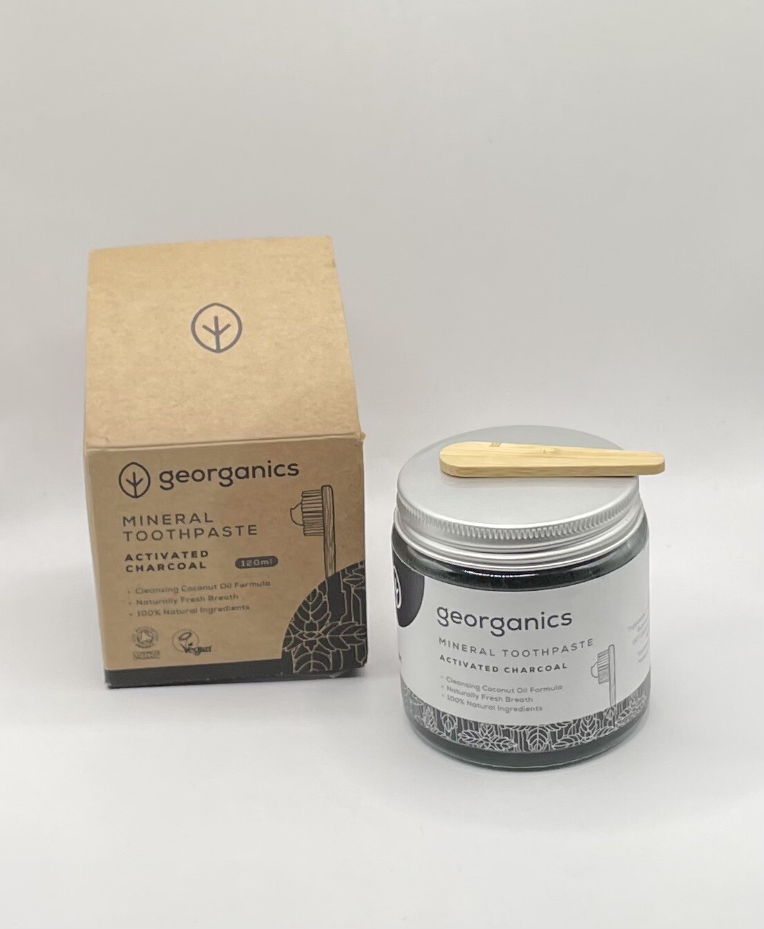 Natural Toothpaste - Activated Charcoal 120ml Georganics .New Opened Box 8F