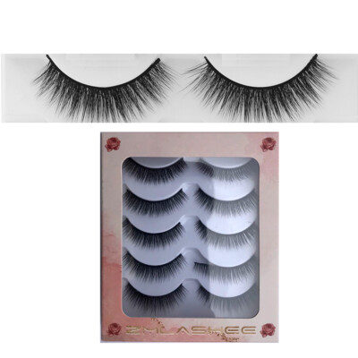 5 Pairs Mink Style Eyelashes Premium Quality Natural Style Lashes 12mm Long