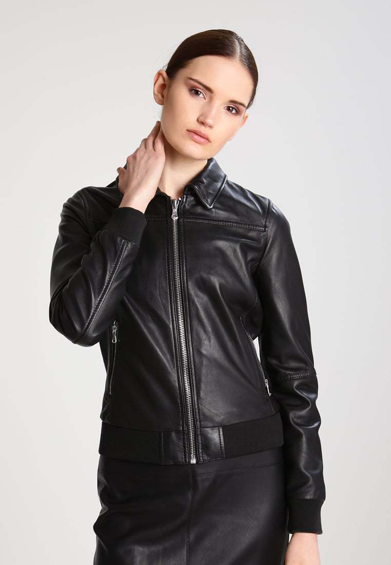 Women Black Lambskin Leather Jacket Biker Motorcycle Vest Size S M L XL XXL W65