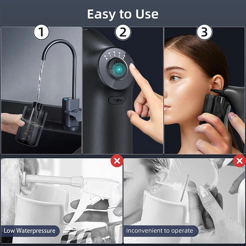 Ear Wax Removal Tool Water Powered Wush Ear Cleaner Electric Ear Cleaning Kits - Picture 7 of 19