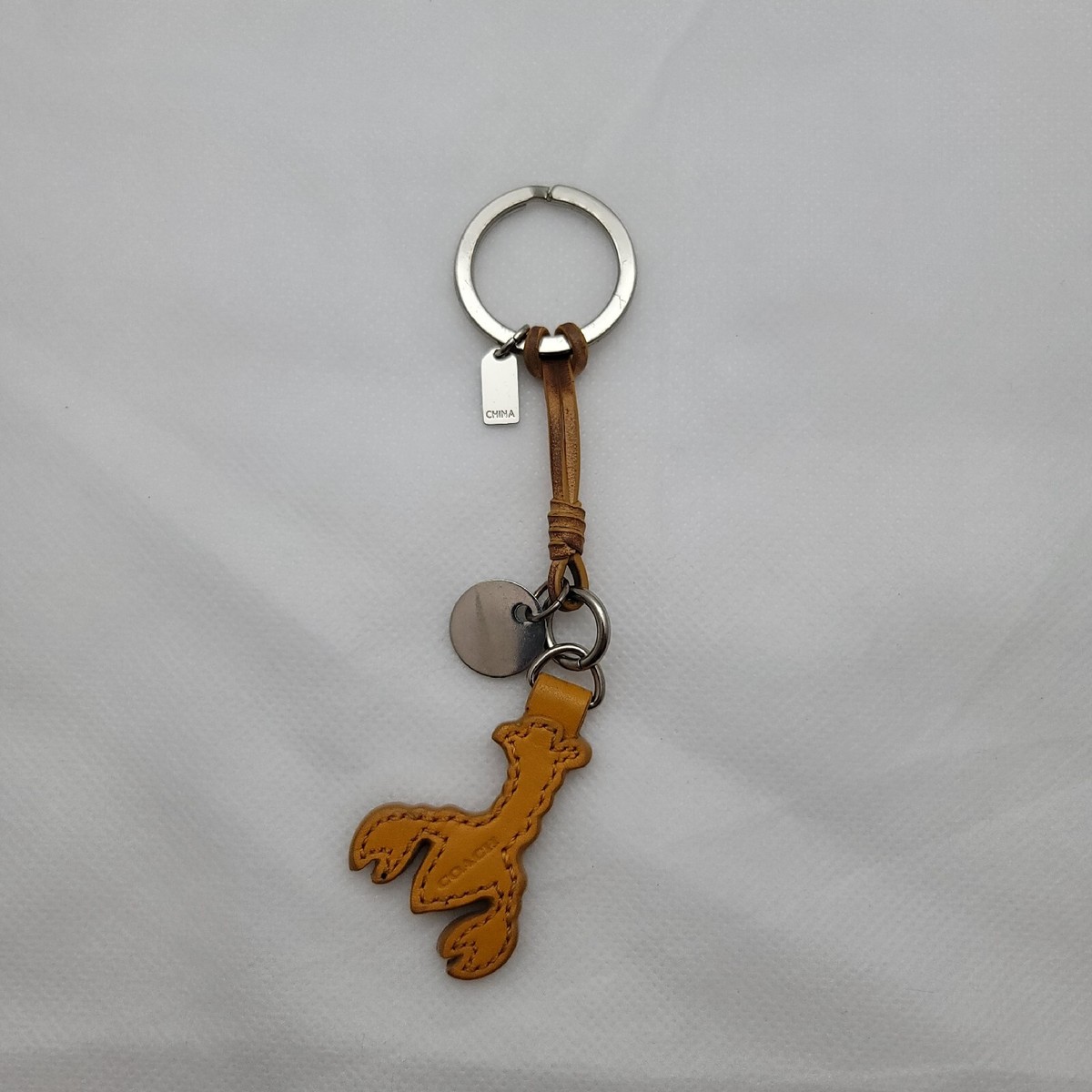 GUC Coach Leather Lobster Key Ring Fob Charm - F62148
