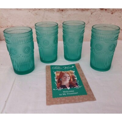 NEW The Pioneer Woman Adeline 16-Ounce Emboss Glass Tumblers, Set Of 4  Drinking | eBay