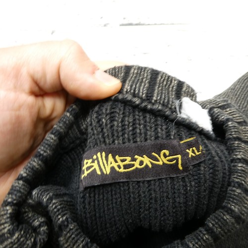 Suéter Billabong DE COLECCIÓN Talla XL Algodón Tejido con Cable Logo Blanqueado Y2K Años 90 - Imagen 4 de 9