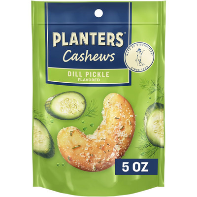 Dill Pickle Cashews, Whole Cashews, Individual Nuts Snack Packs, Party, Plant-Ba