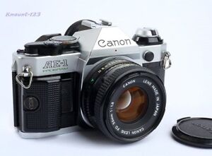 Canon Ae 1 Program Camera W Fd 50mm F 1 8 Lens Sporty Grip Great Conditions Ebay