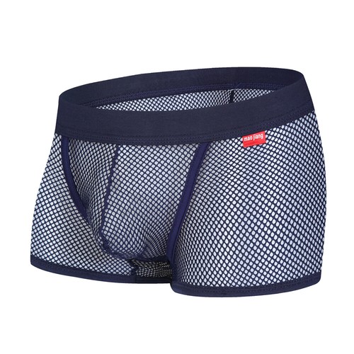 Sexy Mens Sheer Boxer Brief Sheer Mesh Underwear See Through Trunk