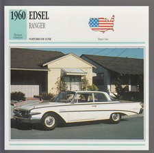 1960 Edsel Ranger Ford American Car Photo Spec Sheet Info French Card