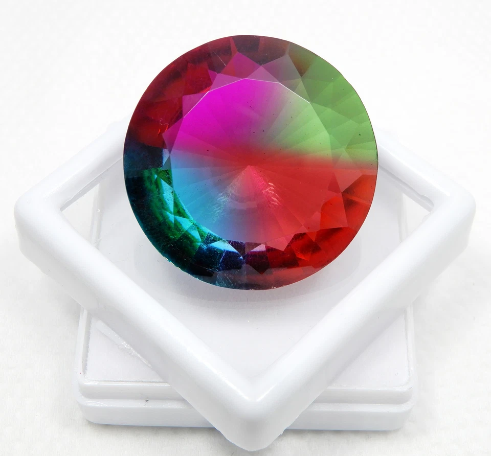 Lab-Created Round Cut Mystic Quartz 62.10 Ct Certified Loose Gemstone - Image 4 of 4