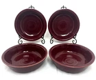 Set of (4)  Fiesta HLC  CINNIBAR / Burgundy / Maroon 7" Cereal Bowls Made In USA