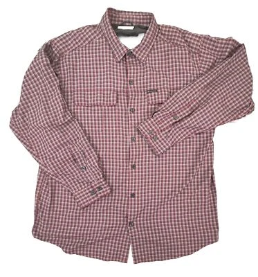 Columbia Mens XL Window Pane Plaid Long Sleeve Shirt Hook and Loop Pockets - Image 1 of 4